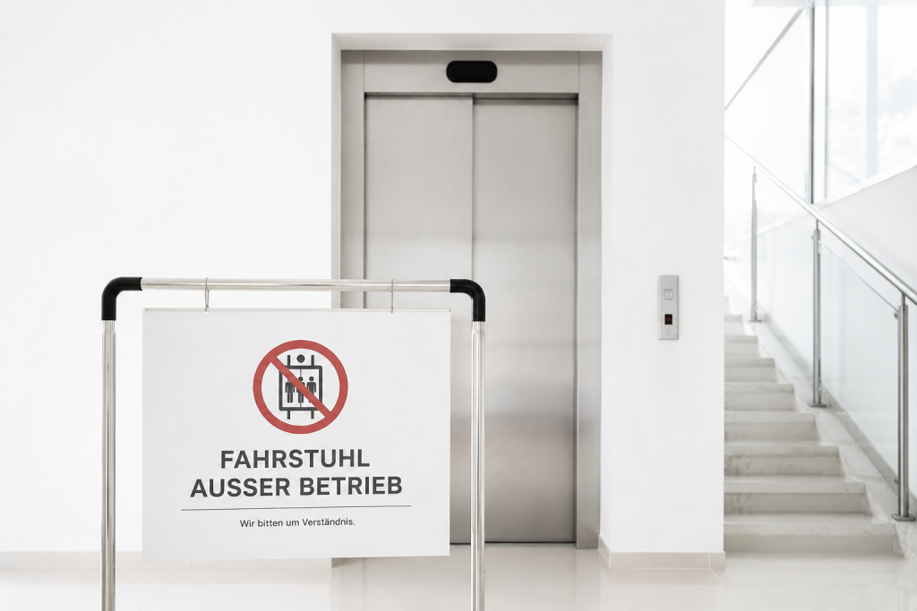 fahrstuhl außer betrieb